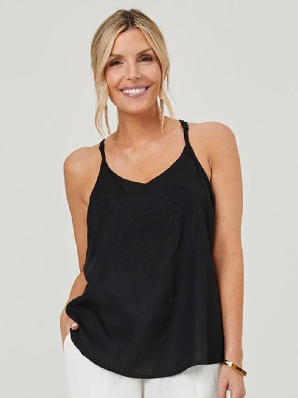 SheBird  The Leah Linen Bra Top Black